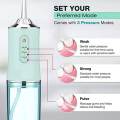 Water Flosser BeetleCare Cordless Dental Oral Irrigator With 4 Nozzle Tips and 3 Different Water Pressure Modes