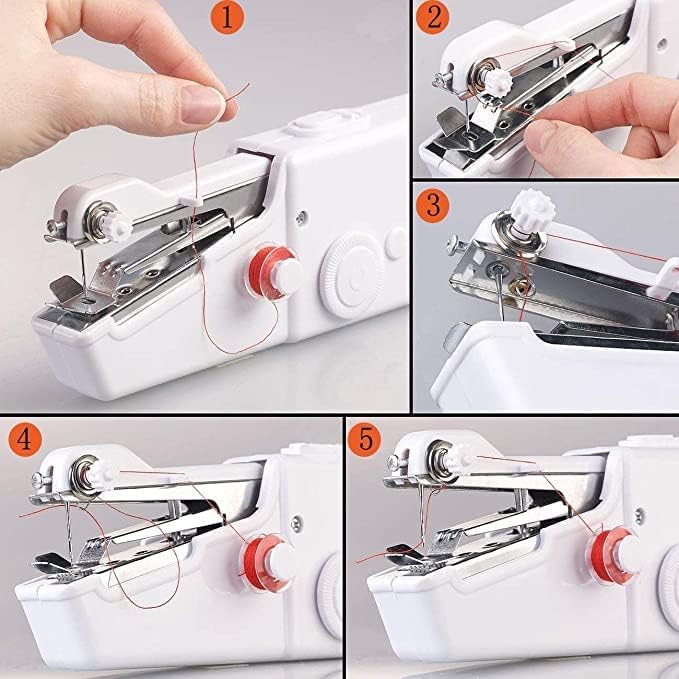 Portable Sewing Machine Handheld - Mini Hand Sewing Machine for Kids Beginners Home or Travel Sewing - Cordless Small Handy Stitch Handheld Sewing Machine for Easy Quick Repairs Fabric