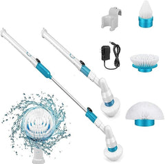 Electric Spin Scrubber, 360 Cordless Tub and Tile Scrubber, Multi-Purpose Power Surface Cleaner with 3 Replaceable Cleaning Scrubber Brush Heads, 1 Extension Arm and Adapter