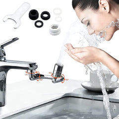 2pcs Swivel Faucet-Extender Universal Sink Set-2 Mode Splash Filter Extension-Water Aerator, Kitchen Bathroom 360° Angle Rotatable Spray