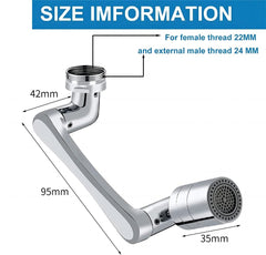 2pcs Swivel Faucet-Extender Universal Sink Set-2 Mode Splash Filter Extension-Water Aerator, Kitchen Bathroom 360° Angle Rotatable Spray