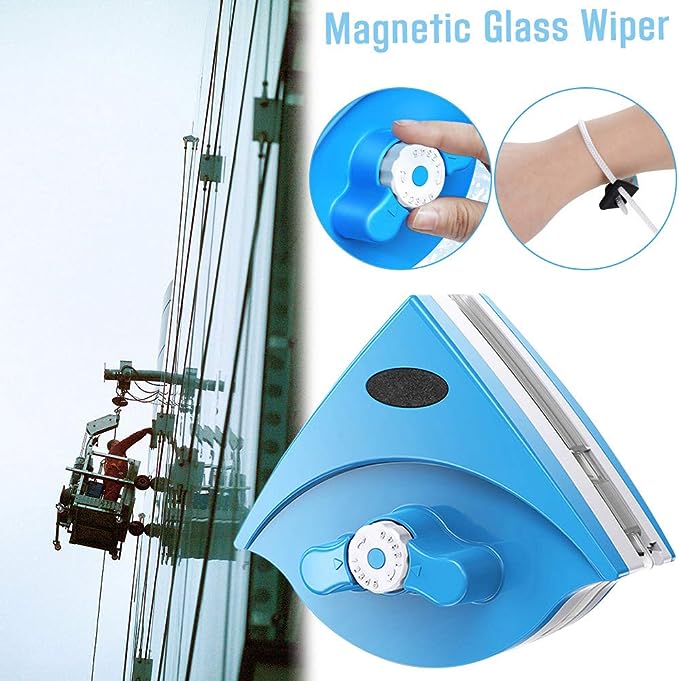 Magnetic Double-Sided Window Cleaner, Thick Window Glass Cleaning Wiper Double-Sided Wipe Cleaning Magnetic Glass Cleaning Brush