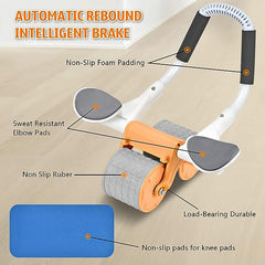 BUY 1 GET 1 FREE Automatic Rebound Ab Abdominal Exercise Roller Wheel, with Elbow Support and Timer, Abs Roller Wheel Core Exercise Equipment, for Men Women