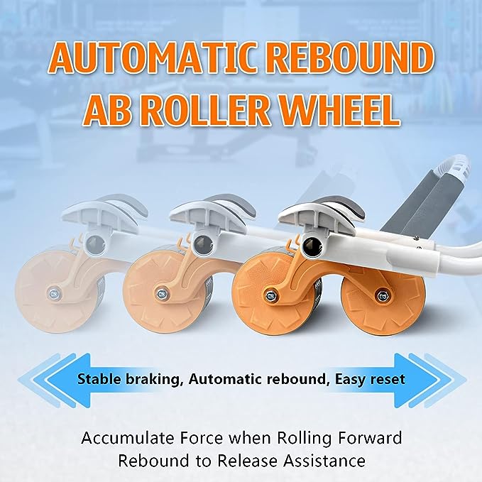 BUY 1 GET 1 FREE Automatic Rebound Ab Abdominal Exercise Roller Wheel, with Elbow Support and Timer, Abs Roller Wheel Core Exercise Equipment, for Men Women