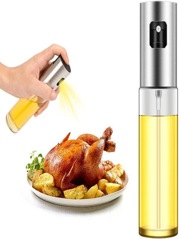 Oil Sprayer Dispenser For Cooking,Glass Oil Spray Transparent Vinegar Bottle Oil Dispenser 100Ml For Bbq/Making Salad/Baking/Roasting/Grilling/Frying Kitchen.