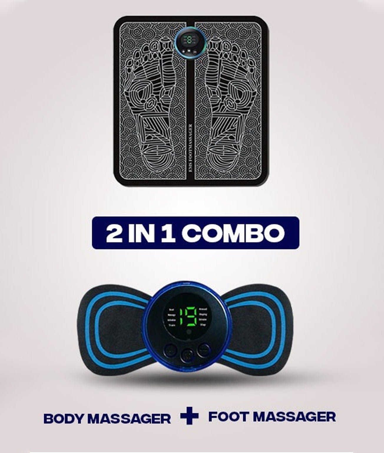 2 in 1 Combo Foot Massager +Mini EMS Massager