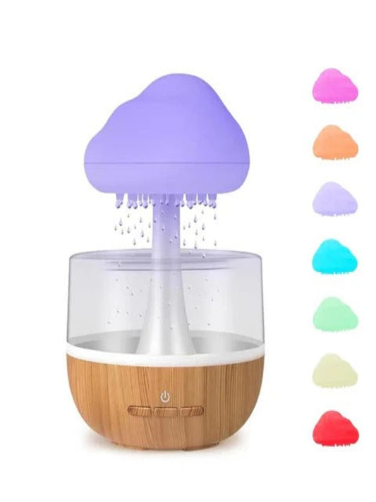 Rain Cloud Humidifier, Cute Water Drip Essential Oil Diffuser with 7 LED Light, Raining Cloud Night Light Aromatherapy Diffuse Rain Drop Humidifier for Anxiety and Stress Relief