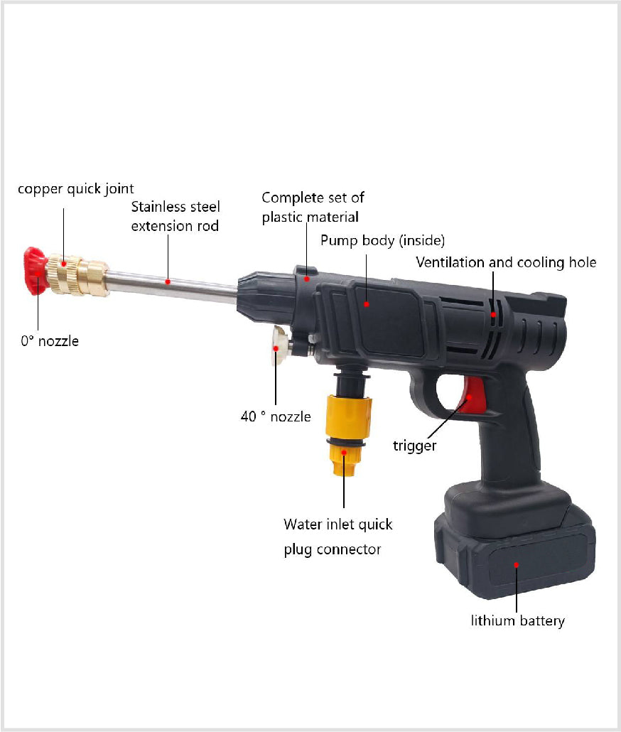 Special High Pressure Water Washer Gun, Multipurpose for cleaning floor, yard, car or anything.