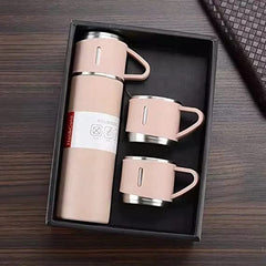 Stainless steel Vacuum Flask Set with 3 Cups