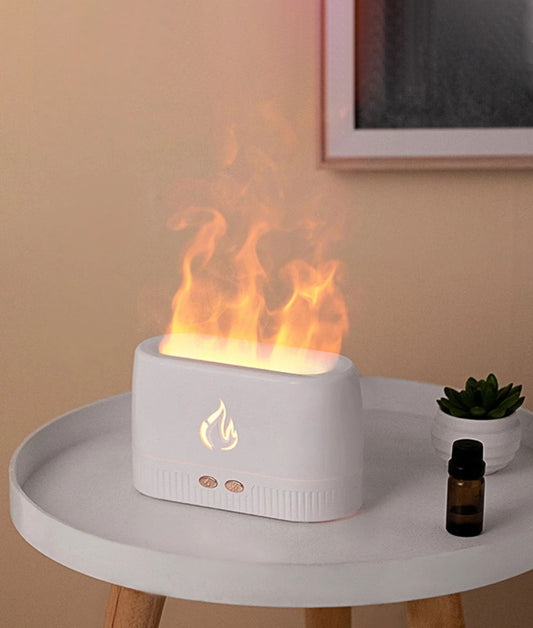 Humidifier Flame Aroma Diffuser Aromatherapy Light Mist Atomizer Auto Off Protection for Spa Home Yoga Office 180ml