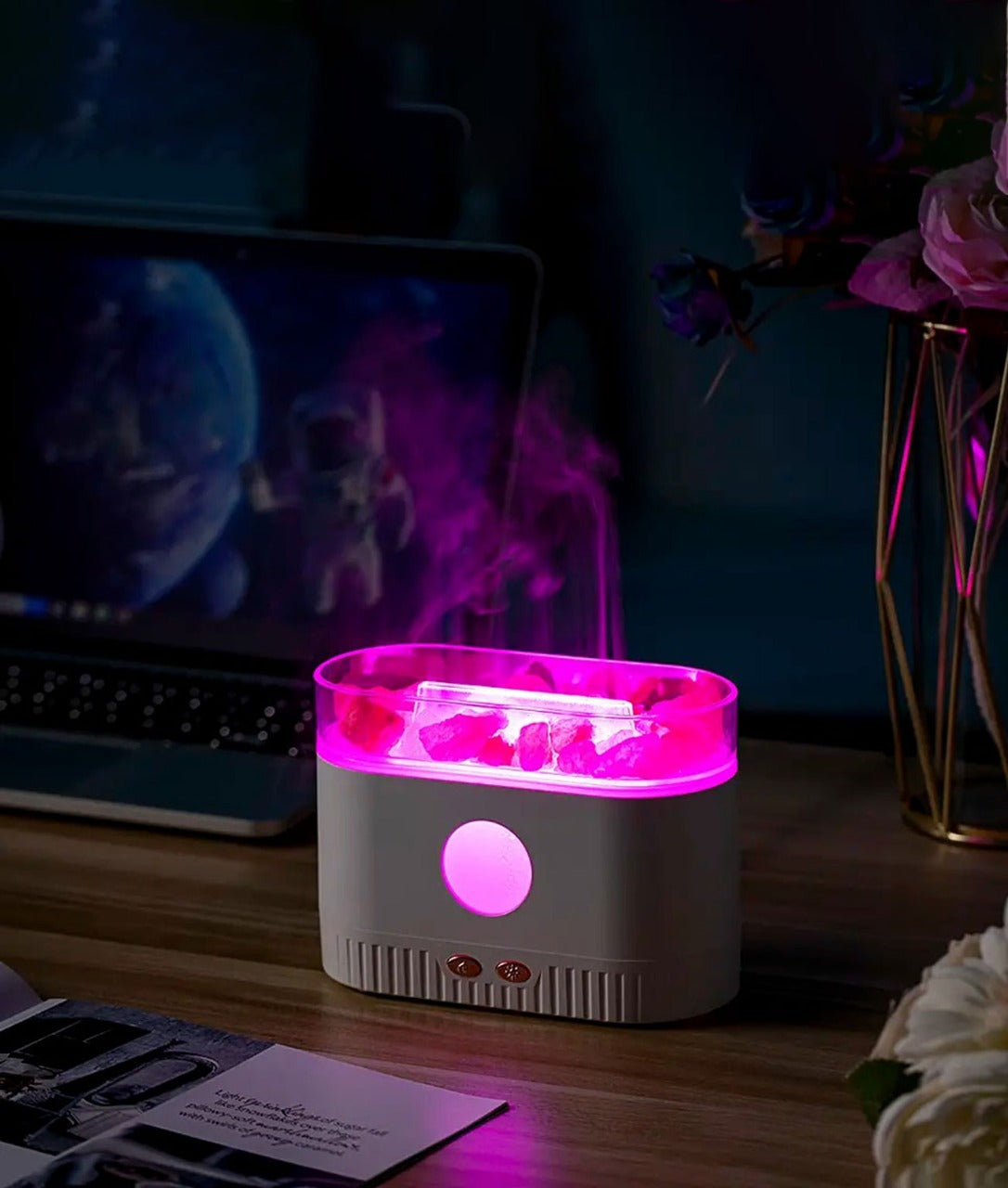 Salt Lamp Aroma Diffuser Humidifier 200ml / Aroma therapy colorful Light / Ultrasonic Vibration Atomization