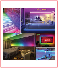 RGB Remote Controlled Multi Colored Led Stripe for Living Room, Lounge, Outdoor, Stairs, TV/Monitor Background & Workstations