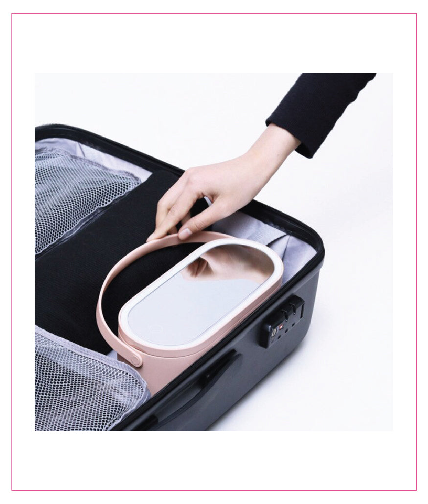 Cosmetic Organizer Box with LED Mirror, Best For Dressing, Desktop, Office, Travel & Makeup. Storage Box with Touch LED