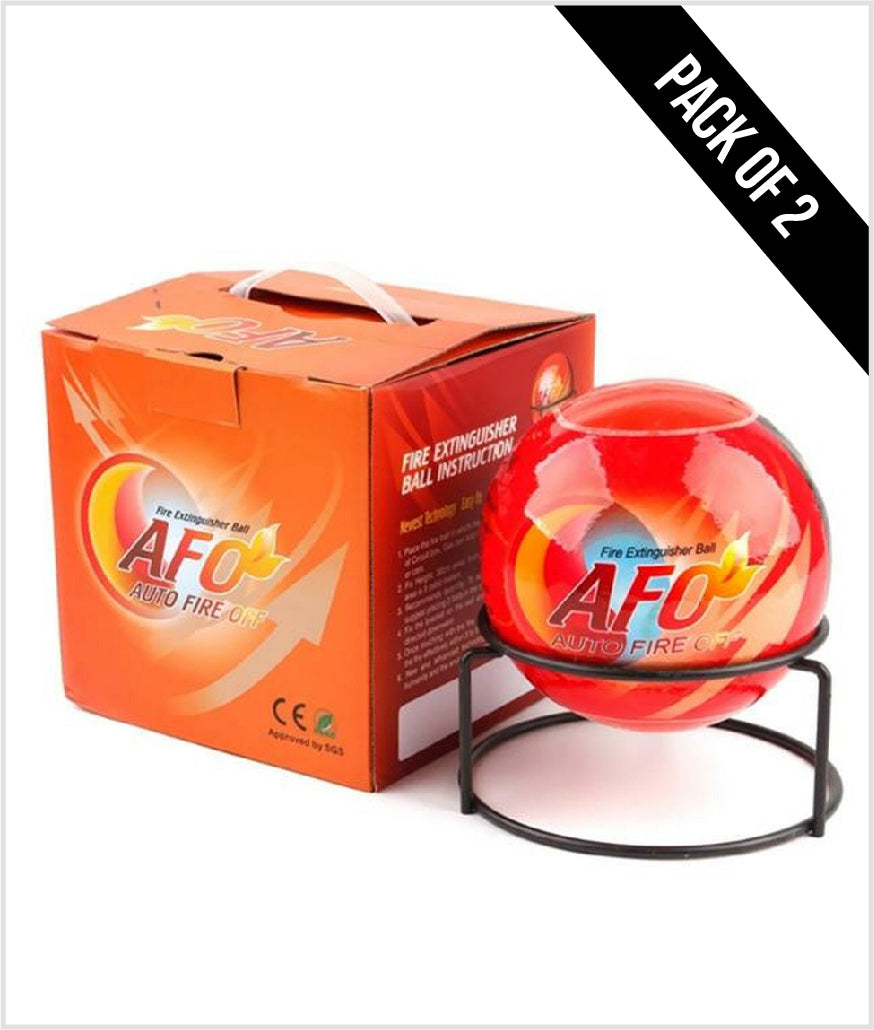 AFO Fireball (Auto Fire Off) - Multipurpose Dry Chemical Fire Extinguisher Pack Of 2